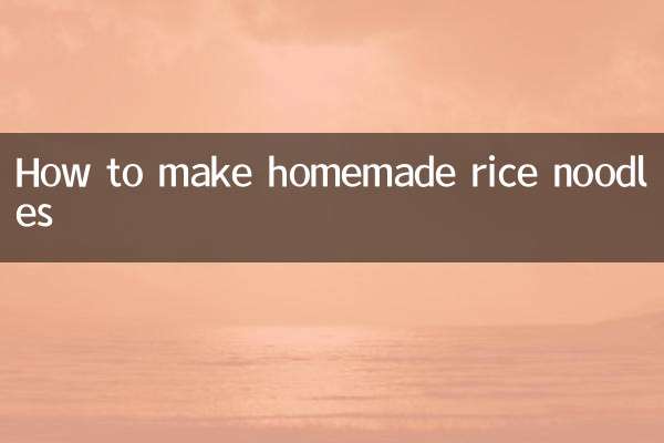 Comment faire des nouilles de riz maison
