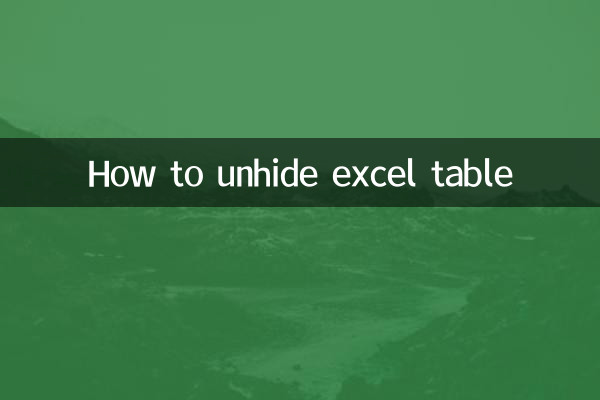 Excel 테이블 숨기기를 해제하는 방법