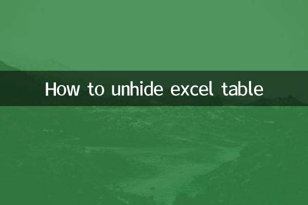 Excel 테이블 숨기기를 해제하는 방법