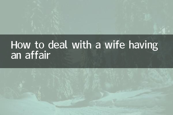 How to deal with a wife having an affair