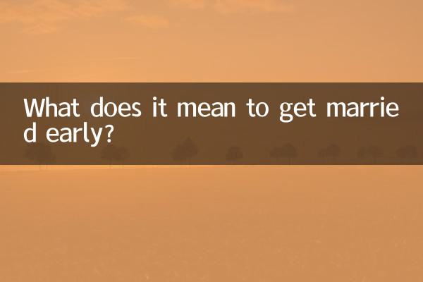 What does it mean to get married early?