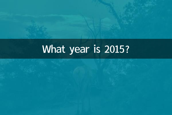 ¿Qué año es 2015?