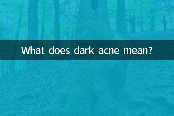 Cosa significa acne scura?