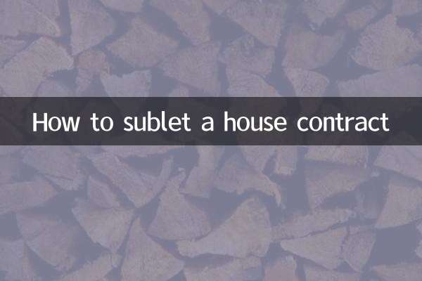 How to sublet a house contract
