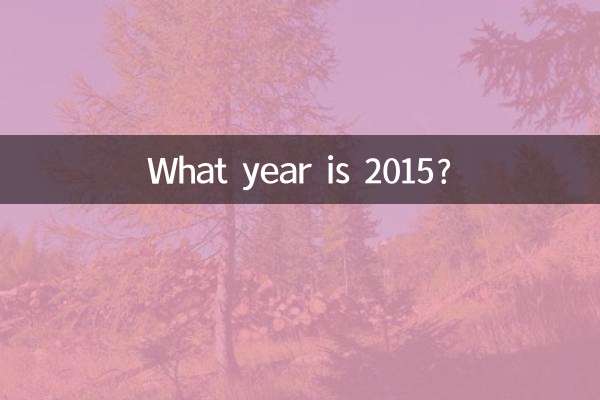 Che anno è il 2015?