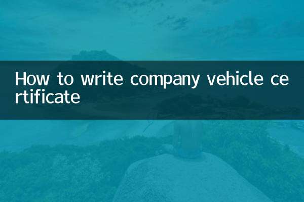 Come scrivere il certificato del veicolo aziendale