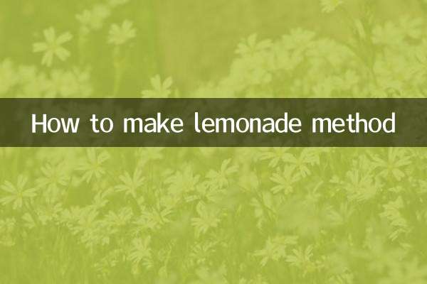 How to make lemonade method