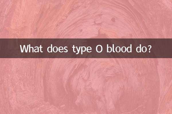 Cosa fa il sangue di tipo O?
