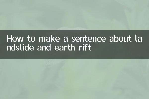 How to make a sentence about landslide and earth rift