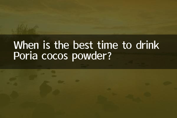 Quel est le meilleur moment pour boire la poudre de cocos Poria ?