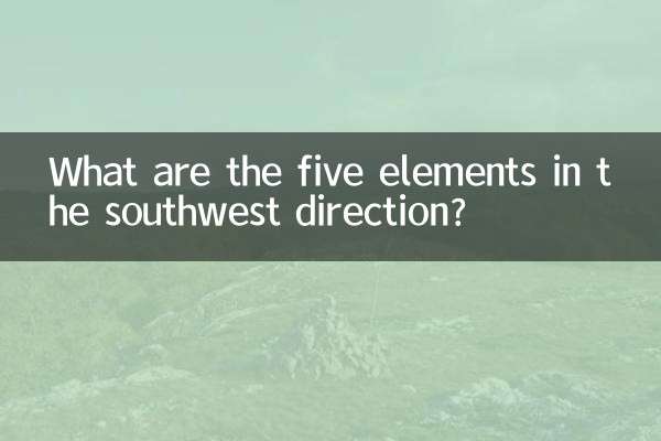 What are the five elements in the southwest direction?