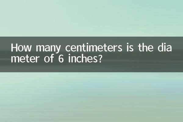 6 انچ کا قطر کتنے سینٹی میٹر ہے؟