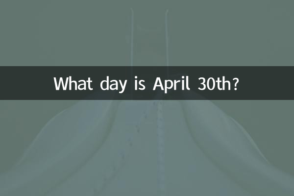 Quel jour est le 30 avril ?