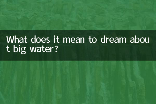 বড় জলের স্বপ্ন দেখার অর্থ কী?