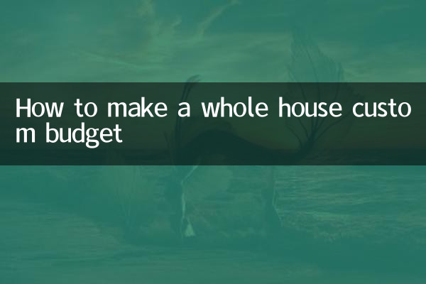 How to make a whole house custom budget