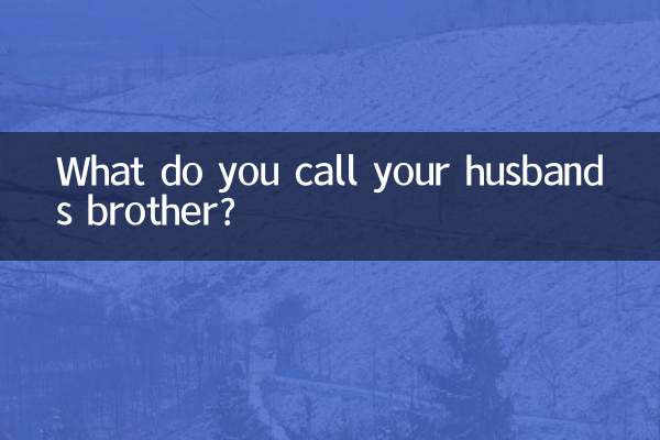 What do you call your husband’s brother?