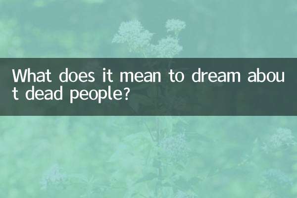 Cosa significa sognare persone morte?