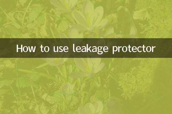लीकेज प्रोटेक्टर का उपयोग कैसे करें