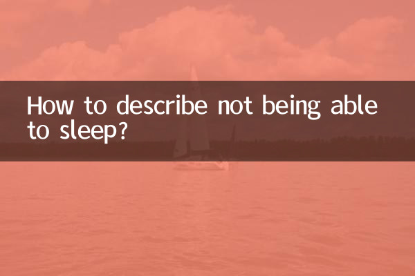 ঘুমাতে না পারাকে কীভাবে বর্ণনা করবেন?