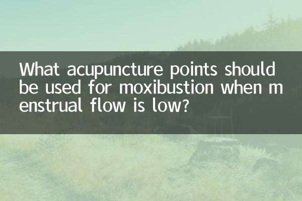 Quais pontos de acupuntura devem ser usados para moxabustão quando o fluxo menstrual está baixo?