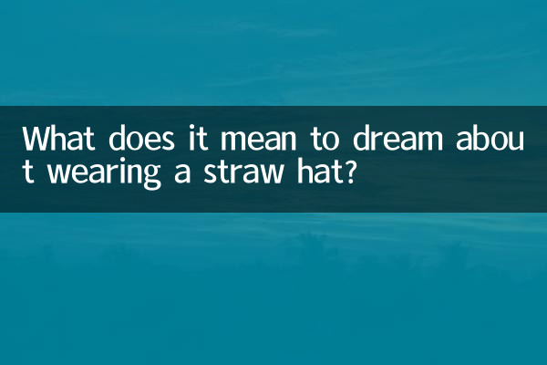 ¿Qué significa soñar con llevar sombrero de paja?