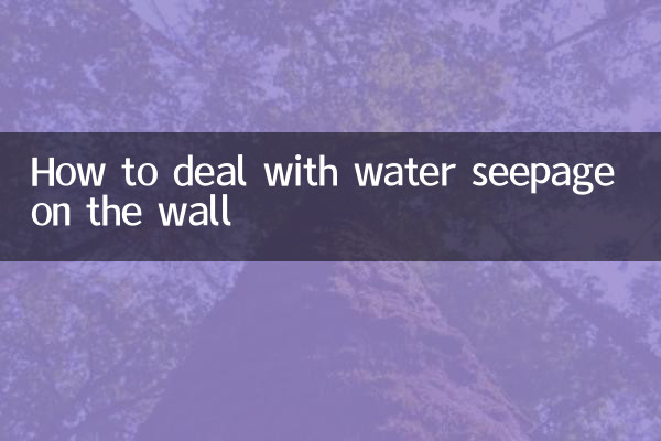 벽에 물이 새는 경우 대처 방법