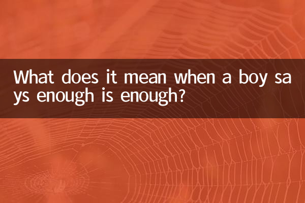 Cosa significa quando un ragazzo dice basta?