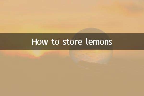 How to store lemons