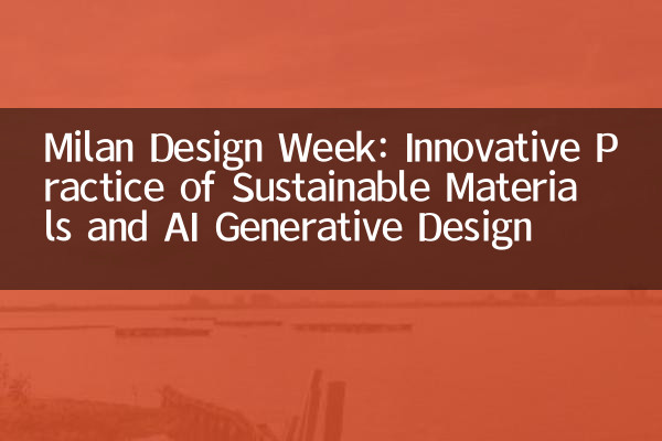 Milan Design Week: pratica innovativa di materiali sostenibili e design generativo di intelligenza artificiale