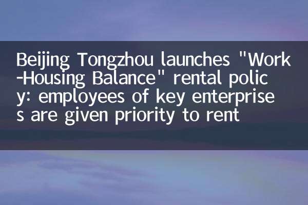 Beijing Tongzhou lancia la politica di noleggio 
