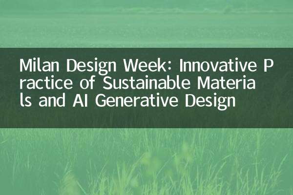 Milan Design Week: pratica innovativa di materiali sostenibili e design generativo di intelligenza artificiale