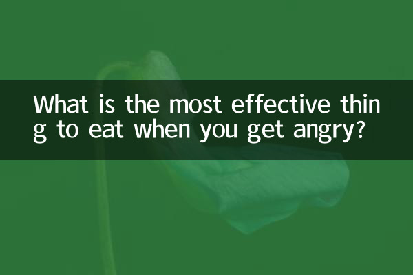 Quelle est la chose la plus efficace à manger lorsque l’on se met en colère ?