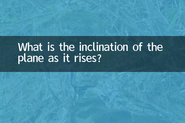 Qual é a inclinação do avião à medida que sobe?