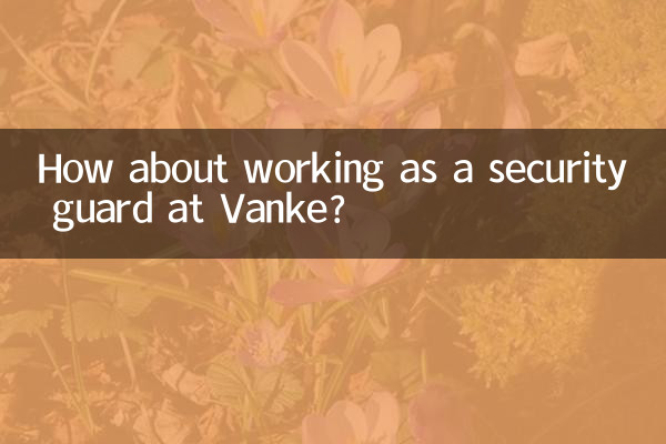 Che ne dici di lavorare come guardia di sicurezza alla Vanke?