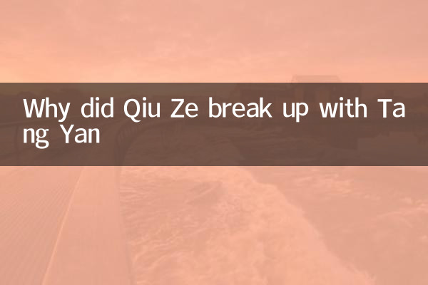 邱泽为什么和唐嫣分手