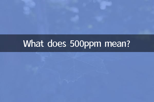Cosa significa 500ppm?