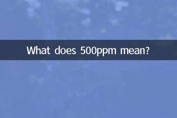 Cosa significa 500ppm?