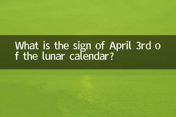 What is the zodiac sign on April 3rd of the lunar calendar?