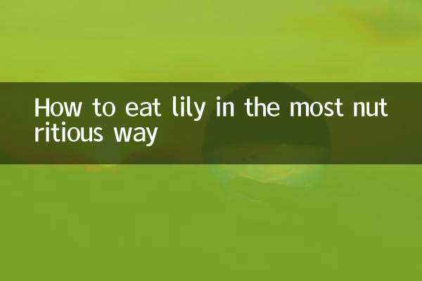 Comment manger du lys de la manière la plus nutritive