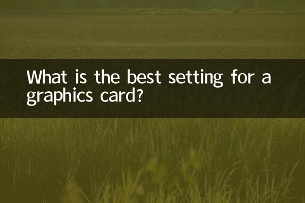 Quel est le meilleur réglage pour une carte graphique ?