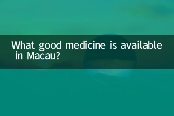 ম্যাকাওতে কী ভালো ওষুধ পাওয়া যায়?