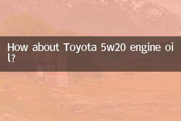 トヨタの5W20エンジンオイルはどうでしょうか？