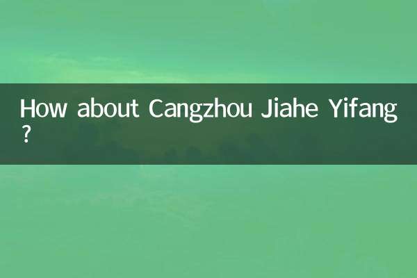 कांगझोउ जियाहे यिफांग के बारे में क्या ख्याल है?