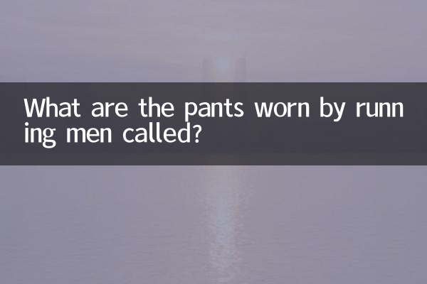 চলমান পুরুষদের পরা প্যান্টকে কী বলা হয়?