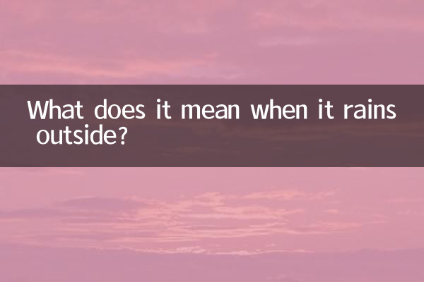 বাইরে বৃষ্টি হলে এর মানে কী?