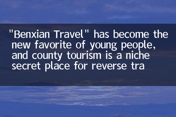«Benxian Travel» стало новым фаворитом молодежи, а окружной туризм - это нишевое секретное место для обратных путешествий.