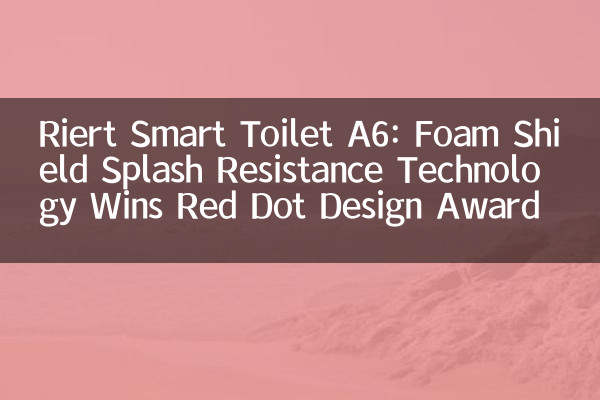 Riert Smart Toilate A6: Технология сопротивления брызговица пенопласта выигрывает награду за дизайн Red Dot Design