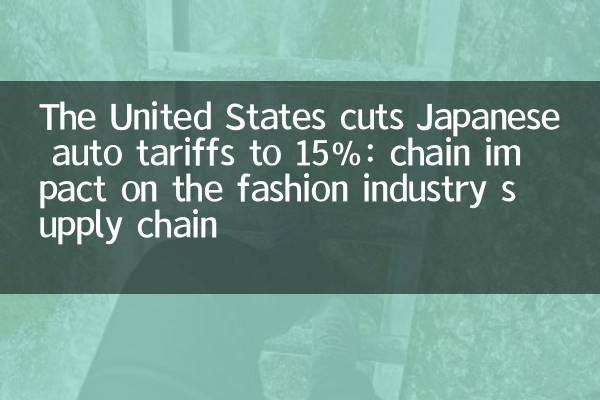 The United States cuts Japanese auto tariffs to 15%: chain impact on the fashion industry supply chain