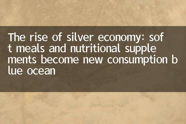 The rise of silver economy: soft meals and nutritional supplements become new consumption blue ocean
