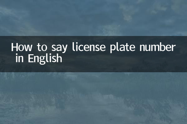 Como dizer o número da placa em inglês